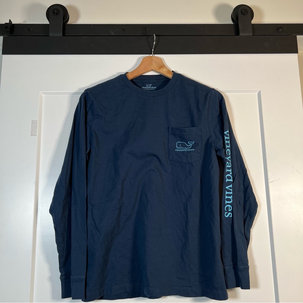 Boys Vinyard Vines Navy Long Sleeve Tee Large